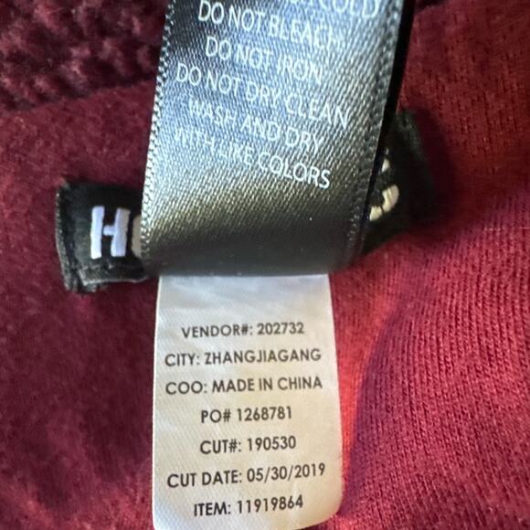 Hot Topic Burgundy Teddy Jacket Zip Front | Size S - Picture 7 of 7